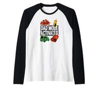 Dad Mode Activated Funny Fatherhood Minivan Parent Graphic Camiseta Manga Raglan