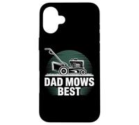 Dad Mows Best Garden Lawn Mower Grass Día del Padre Jardinería Carcasa para iPhone 16 Plus