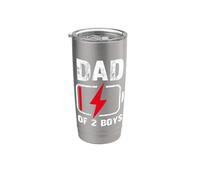 Dad Of 2 Boys Gifts Funny Father's Day For Dad Of Two Vaso térmico de acero inoxidable de doble pared