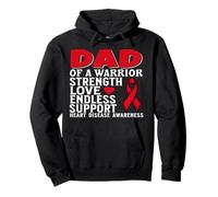 Dad of a Warrior Heart Disease Awareness Family Matching Sudadera con Capucha