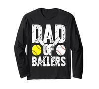 Dad of Ballers Baseball Dad for Men Father's Day Baseball Manga Larga