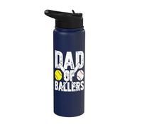 Dad of ballers baseball Dad for men Father's Day baseball Stainless Steel Insulated Water Bottle