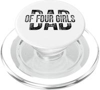 Dad of Four Girls Gifts Daddy of 4 Daughters Father's Day PopSockets PopGrip para MagSafe