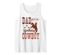 Dad of The Birthday Cowboy Cute Western Dad Birthday Outfit Camiseta sin Mangas