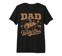 Dad of The Wild One Cowboy Western Rodeo Party Matching Camiseta Premium