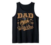 Dad of The Wild One Cowboy Western Rodeo Party Matching Camiseta sin Mangas