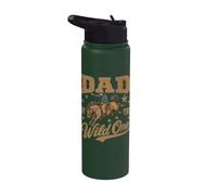 Dad of The Wild One Cowboy Western Rodeo Party Matching Stainless Steel Insulated Water Bottle