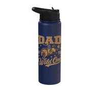Dad of The Wild One Cowboy Western Rodeo Party Matching Stainless Steel Insulated Water Bottle