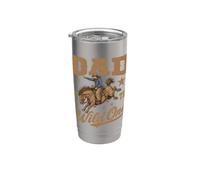 Dad of The Wild One Cowboy Western Rodeo Party Matching Vaso térmico de acero inoxidable de doble pared