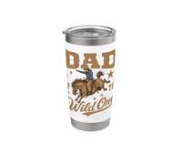 Dad of The Wild One Cowboy Western Rodeo Party Matching Vaso térmico de acero inoxidable de doble pared