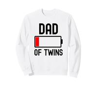 Dad of Twins Funny Fathers Day Low 1% Charged Battery Tired Sudadera
