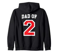 Dad of Two 2 Kids Jersey, Día del Padre Aniversario Deportes Sudadera con Capucha
