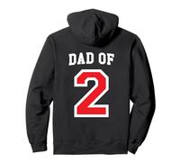 Dad of Two 2 Kids Jersey, Día del Padre Aniversario Deportes Sudadera con Capucha
