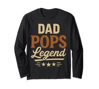 Dad Pops Legend Retro Vintage Fathers Day Vibes Manga Larga