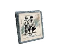 Dad - Posavasos de pizarra con texto en inglés "Your Son's Support Slate - A Tribute to Fatherhood and Guidance (slco-kf25-3578)