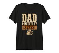 Dad Powered by Espresso Funny Coffee Lover Fathers Day Camiseta Premium