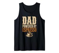 Dad Powered by Espresso Funny Coffee Lover Fathers Day Camiseta sin Mangas