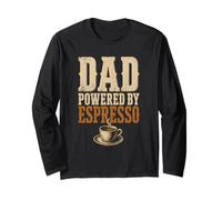 Dad Powered by Espresso Funny Coffee Lover Fathers Day Manga Larga