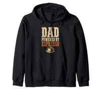 Dad Powered by Espresso Funny Coffee Lover Fathers Day Sudadera con Capucha