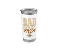 Dad Powered By Espresso Funny Coffee Lover Fathers Day Vaso térmico de acero inoxidable de doble pared
