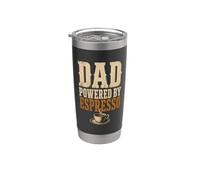 Dad Powered By Espresso Funny Coffee Lover Fathers Day Vaso térmico de acero inoxidable de doble pared