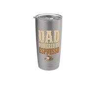 Dad Powered By Espresso Funny Coffee Lover Fathers Day Vaso térmico de acero inoxidable de doble pared