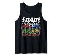 Dad Retro Monster Truck Family Crew Cumpleaños a Juego Camiseta sin Mangas