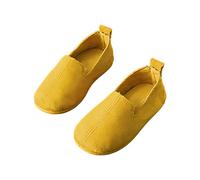 Dad Sneaker damas niño bebé niña zapatos niñas zapatos casuales color sólido estilo simple plano ligero, amarillo, 23.5 EU