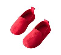 Dad Sneaker damas niño bebé niña zapatos niñas zapatos casuales color sólido estilo simple plano ligero, rojo, 23.5 EU
