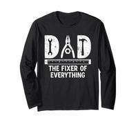 Dad The Fixer of Everything Funny Dads Handyman Tools Manga Larga