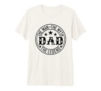 Dad The Man Myth Legend Cool Circle & Stars Día del Padre Camiseta Premium