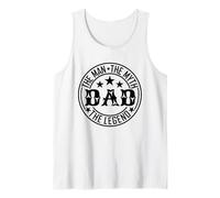 Dad The Man Myth Legend Cool Circle & Stars Día del Padre Camiseta sin Mangas