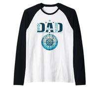 Dad The Man Myth Legend Cool Nautical Compass Día del Padre Camiseta Manga Raglan