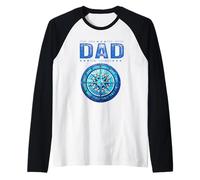 Dad The Man Myth Legend Cool Nautical Compass Día del Padre Camiseta Manga Raglan