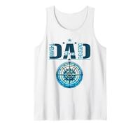 Dad The Man Myth Legend Cool Nautical Compass Día del Padre Camiseta sin Mangas