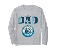 Dad The Man Myth Legend Cool Nautical Compass Día del Padre Manga Larga