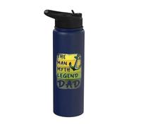 Dad The Man Myth Legend - Día del Padre Vintage Retro Stainless Steel Insulated Water Bottle