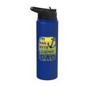 Dad The Man Myth Legend - Día del Padre Vintage Retro Stainless Steel Insulated Water Bottle