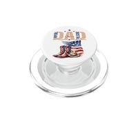 Dad The Man Myth Legend Patriotic Cowboy & Flag Día del Padre PopSockets PopGrip para MagSafe