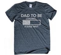 Dad To Be Loading Please Wait New Papa I'm Going To Be A Dad Print Unisex T-Shirts Men tee Cotton Tops Grey Shirt XXL