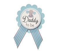 Dad to Be Pin Elephant Baby Shower Botón Es un niño para que el papá se use, azul y blanco, rociar bebé
