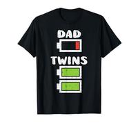 Dad Twins Battery Funny Energy Fathers Day Daddy Papa Men Camiseta