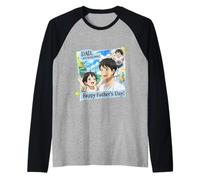 Dad You're My Hero Anime Style Camiseta Manga Raglan