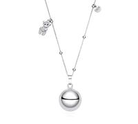 Dada Gioielli - Collar Campana Llamador Ángel Embarazo - Joya sonora Buena Suerte para mamá y bebé. - Pie de Bebe, Trébol, Corazón, Osito, Chupete y Circonitas. 110cm