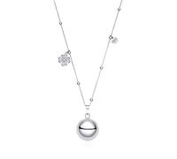 Dada Gioielli - Collar Campana Llamador de Ángeles Buena Suerte - Anuncio de Embarazo con Trébol, Regalo para Mujer Embarazadas, 80+10+10cm