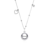 Dada Gioielli - Collar Campana Llamador de Ángeles Embarazo para Mamá y Bebé - Joya Sonora de Buena Suerte con Pie de Bebé, Trébol, Corazón, Osito, Chupete y Circonitas - 110cm (Corazón)