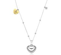 Dada Gioielli - Collar con colgante de madre bilingüe con el amor y llamador de ángeles, cadena rosario 80 + 10 + 10 cm Acero inoxidable (Plata + Oro)