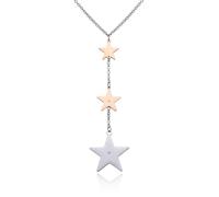 Dada Gioielli - Collar mujer 3 estrellas colgantes con circonitas brillantes blancas 45+5 cm