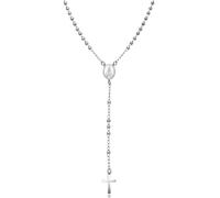 Dada Gioielli - Collar Rosario para Hombre y Mujer con Esferas en Acero Plateado y Negro