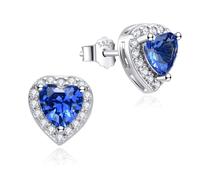 Dada Gioielli - Pendientes Pequeños Corazón, Puntada Ligera, solitario en Plata de Ley 925 con Circonitas Brillantes - Set de Regalo para Mujer que incluye Tarjeta de Autenticidad.,